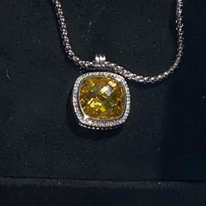 David Yurman extraordinary Albion Citrine diamonds pendant